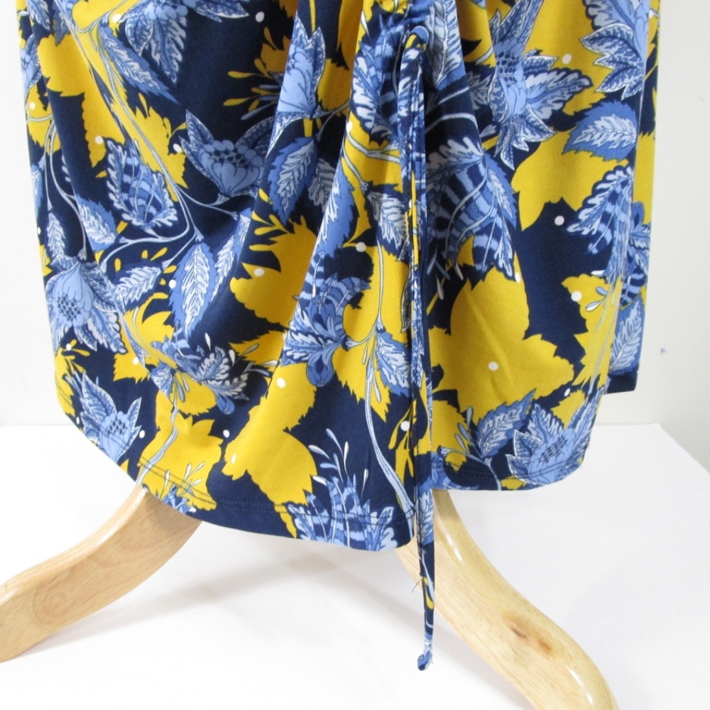 Eloquii Womens Plus Size Navy Blue Yellow Floral Shift Midi Dress Size 26 - Picture 6 of 11